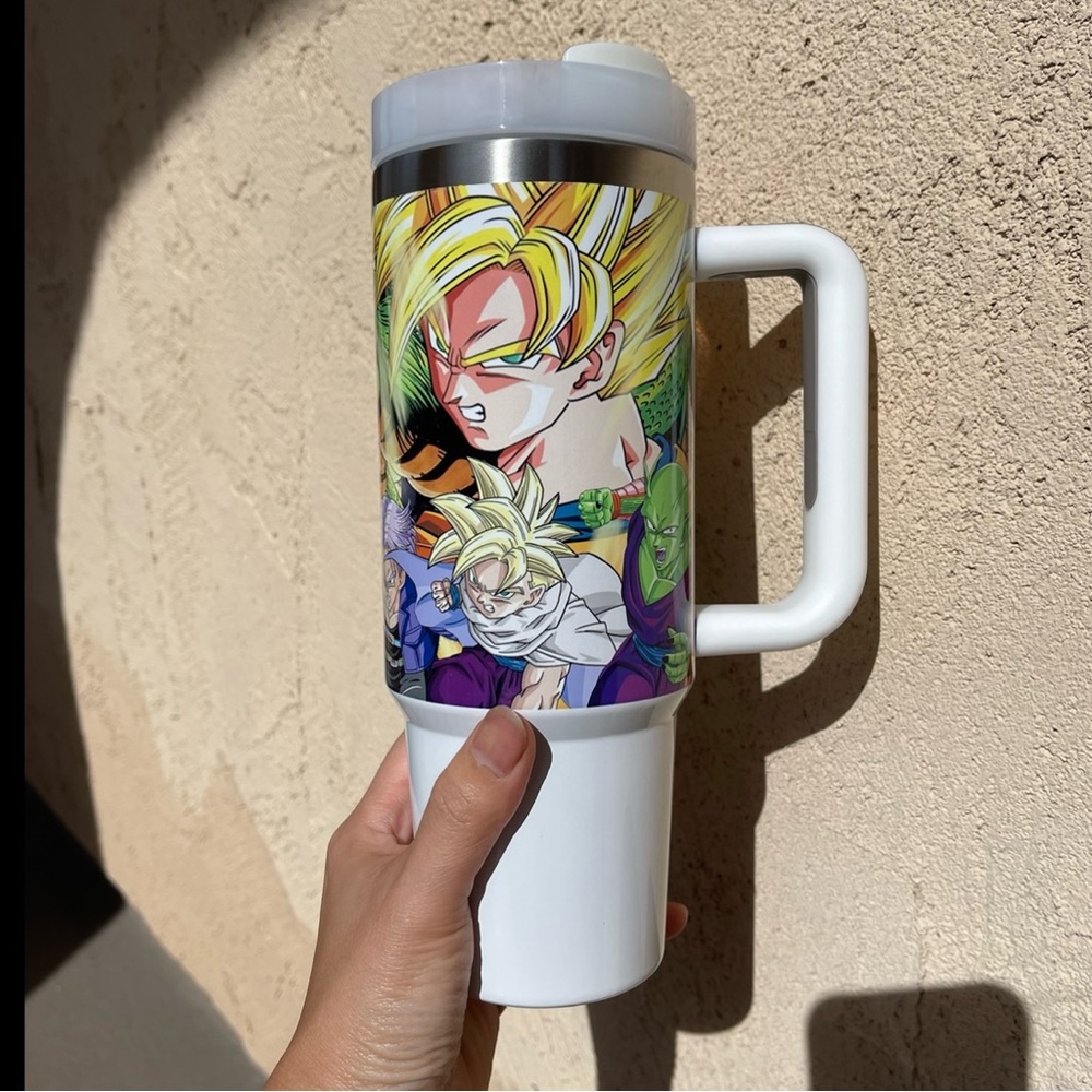 Dragon Ball Z 40 oz Tumbler with hand carry handle and Straw for COLD and HOT Be - Picture 3 of 4